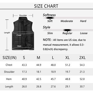 Chaqueta de plumón sin mangas para hombre con cierre de cremallera, ligera y aislada para deportes al aire libre y protección contra todo tipo de clima - Product Image 6