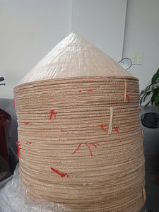 Sombrero Cónico de Hoja de Palma de Vietnam, Artículo Popular, Colorido, Tejido, de Paja, Sombrero Africano Bolga para Mujer, para Playa, Verano - Product Image 4