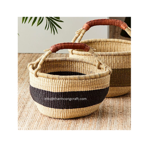 Artisanat matériaux naturels bolga paniers jonc de mer naturel coloré Vietnam panier styles africains mer rass paniers colorés - Product Image 1