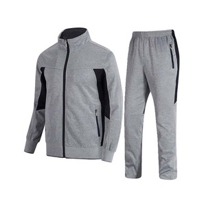 Ensemble de survêtement unisexe bleu à manches longues, col montant, couleur unie, design sportif, matière polyester respirante, idéal pour l'automne - Product Image 4