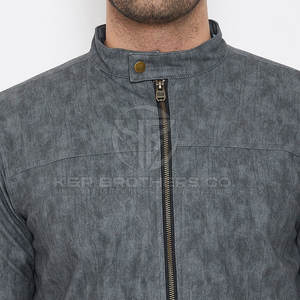 แจ็กเก็ตหนังแฟชั่นสำหรับผู้ชาย, เสื้อโค้ทหนังสวมใส่สบายน้ำหนักเบาเสื้อแจ็กเก็ตฤดูหนาวทรงสลิมฟิต - Product Image 5