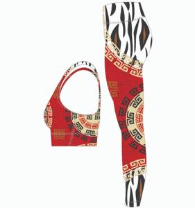 Ensemble de leggings et de soutien-gorge de sublimation pour femmes en gros, taille haute, yoga, vêtements de sport actifs, vente en gros - Product Image 5