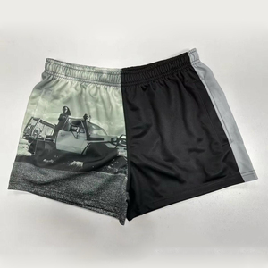 Factory Custom 100% Polyester Rugby Footy <b>Shorts</b> Unisex Embroidery Logo <b>Zipper</b> <b>Pockets</b> Sportswear Pattern <b>Shorts</b> For Man - Product Image 5