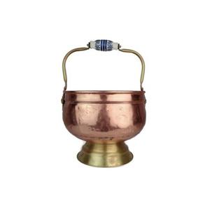 Seau à charbon rustique en cuivre avec grande capacité et charme antique et idéal pour stocker le charbon près des poêles à bois - Product Image 2