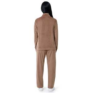 Conjunto Deportivo de Terciopelo Suave para Mujer, Otoño Invierno, Dos Piezas, Sudadera con Cremallera y Pantalones Deportivos - Product Image 2