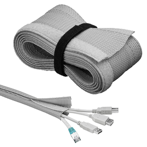 Tubo tessile argento con chiusura in Velcro - Product Image 1