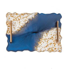 Bandeja de servicio artesanal de resina 3D con bandeja de acero para servir alimentos para fiestas y bodas reales - Product Image 5