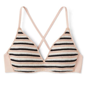 Top bikini bralette lavorato all'uncinetto a righe marroni da donna Wild Fable, taglia S-1 pezzo - Product Image 3