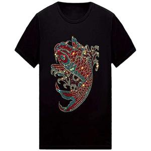 Camisetas de Moda Urbana para Hombre con Diseño de Pedrería, Diseño Personalizado, 100% Algodón de Alta Calidad, Venta al Por Mayor - Product Image 1