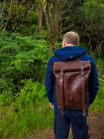 Sac à dos en cuir végétalien personnalisé à la mode Sac à dos roll top pour hommes Sac à dos Sac à dos Rolltop LRTB-0051D