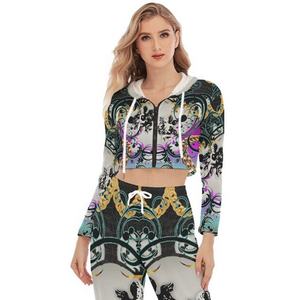 Nouveau survêtement de mode streetwear pour femmes, survêtement en coton imprimé personnalisé, hip hop, vêtements de plein air, ensemble de jogging élégant pour femmes - Product Image 5
