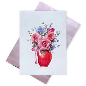 Quilling de carte-cadeau en papier de fleur du Vietnam fait à la main avec décoration florale en couches pop-up - Product Image 1