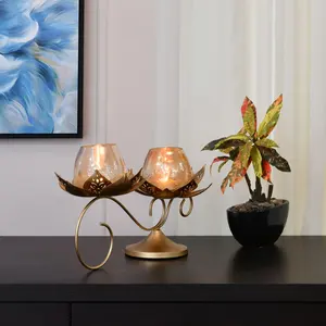 Gran oferta candelabro de candelita de hadas de Metal romántico de alta calidad hecho a mano de hierro bodas cumpleaños Navidad estilo de diseño de lujo - Product Image 4