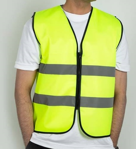 Gilet de sécurité réfléchissant haute visibilité en gros avec poches zippées, vêtement de travail fluorescent, séchage rapide, respirant, nylon/polyester - Product Image 4