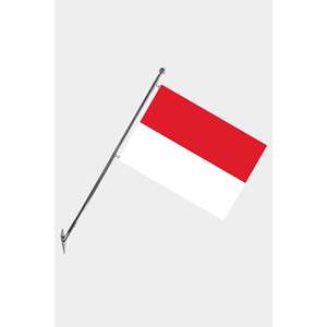 Ensemble de mât de drapeau télescopique mural pour l'Indonésie avec drapeaux en polyester durables et graphiques d'impression numérique personnalisables - Product Image 1