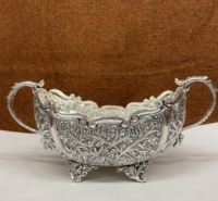 Cuenco de decoración Chapado en plata para el hogar, Urli, duradero, hecho a mano, 10,5 pulgadas, para decoración y regalo, novedad