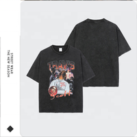 NOUVEAU T-shirt décontracté en jean pour homme, coupe oversize, col en V, 100 % coton, délavé à l'acide, respirant, style streetwear vintage, 220g, collection été 2022