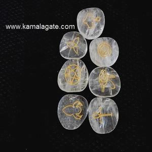 Juego de piedras preciosas de cuarzo cristal natural arco Ángel grabado Chakra Reiki cristales curativos artesanías de piedra semipreciosa - Product Image 2