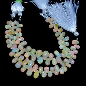 Ópalo etíope Welo AAA+ de 4x7mm-7x11mm, cuentas lisas en forma de lágrima, ópalo de fuego natural, cuentas sueltas para joyería. - Product Image 4