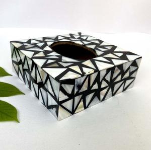 Caja de pañuelos con incrustaciones de hueso hechas a mano de alta calidad, caja de pañuelos con incrustaciones de madreperla, caja de pañuelos de madera de STAR CRAFT INDIA - Product Image 3