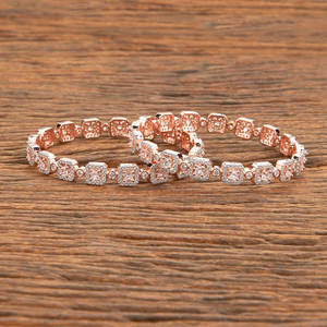 Bracelet en diamant américain avec placage en or rose rhodié, bijoux en CZ disponibles à un prix raisonnable - Product Image 2