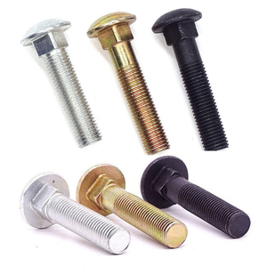 Perno de Carrocería de Acero Inoxidable Negro Galvanizado con Rosca Completa de Alta Resistencia Grado 8.8, Cabeza Redonda y Cuello Cuadrado - Product Image 1