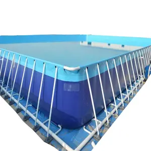 20ft Metal dikdörtgen yüzme havuzu çerçeve yer üstü havuz ticari taşınabilir PVC yüzme havuzu
