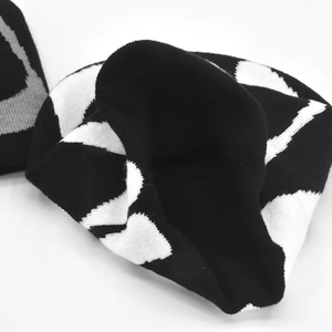 Gorro Reversible de Jacquard Unisex, gorro de punto de invierno con logotipo bordado acrílico personalizado para viajes - Product Image 6