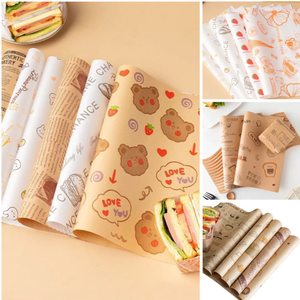 Custom Logo Printed Food <b>Wrapping</b> <b>Paper</b> Greaseproof Waterproof <b>Paper</b> Wrap For Restaurant Use - Product Image 6