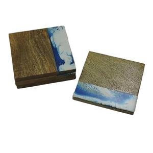 Meilleure combinaison de résine en bois, tapis de tasse à thé de styliste, coussins faits à la main de haute qualité vaisselle boisson sous-verre plateau à thé - Product Image 1