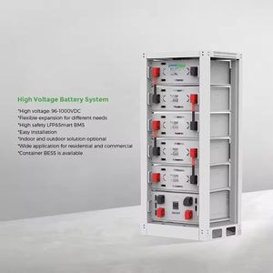 Batterie industrielle LiFePO4 102,4 kWh 512 V 200 Ah, système de stockage d'énergie solaire haute tension, armoire extérieure commerciale IP65 - Product Image 4