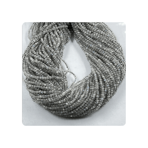 Cuentas Rondelle facetadas de piedra lunar gris Natural de 3mm, cuentas Dee de tamaño de 13 pulgadas, cuentas de piedra lunar Natural, piedras preciosas al por mayor - Product Image 4