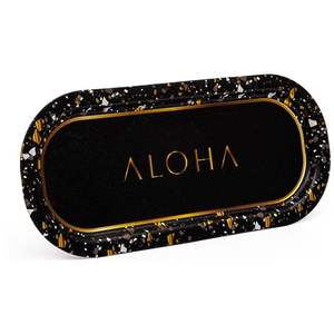 Bandeja DE SERVICIO DE METAL rectangular negra terrazo de 160x350mm - Product Image 1