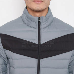 Blouson matelassé décontracté pour homme en toile couleur unie 2025 avec col montant, style urbain, imperméable et coupe-vent, pour l'hiver - Product Image 3