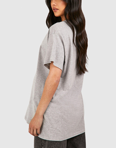 OEM/ODM T-shirt femme qualité supérieure 100% jersey de coton couleur gris chiné personnalisé sérigraphié logo t-shirt femme - Product Image 3