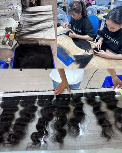 Fournisseurs vietnamiens de cheveux humains vierges non traités, vague profonde lâche, lisse, ondulé, bouclé, trame plate, péruvien, naturel, Remy - Product Image 6