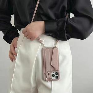 เคสฝาพับมีกระเป๋าเงินหนังปกป้องรวมทั้งหมดเคสโทรศัพท์มือถือสำหรับ iPhone PU กระเป๋าโทรศัพท์สำหรับ Samsung wristband Case Pouch - Product Image 1