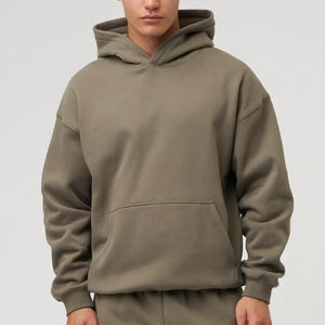Sweat à capuche surdimensionné vierge personnalisé, éponge française, poids lourd 450 g/m², pull pour hommes avec sweats à capuche avec poche kangourou - Product Image 1