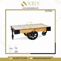 Table basse en métal de style industriel moderne SUREN SPACE, structure en fer, modèle SS2818, qualité supérieure pour salon et salle à manger
