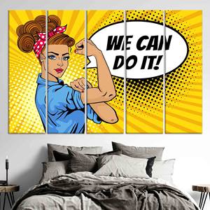 Elegante arte en lienzo We Can Do It: impresión Woman Power, JUEGO DE 5 LIESENSES - Product Image 1