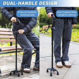 BeneCane Quad Cane Bastón ajustable WalWalWalking para hombres y mujeres con base de puntas para mayor estabilidad Bastón plegable para personas mayores - Product Image 6