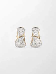 Petites boucles d'oreilles Baby Flick avec diamants ronds de 0,78 ct G-H VS, diamants cultivés en laboratoire, en or jaune 14 carats, pour un look décontracté et élégant. - Product Image 1