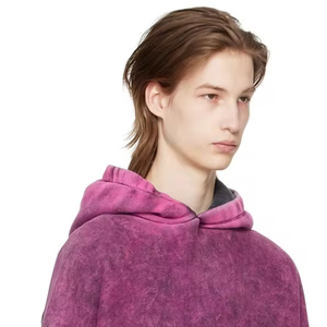 Sudadera con capucha lavada de gran tamaño Gym Boxy Fit Sudadera con capucha para hombre Sudaderas con capucha de rizo de manga larga sólidas de gran tamaño - Product Image 1