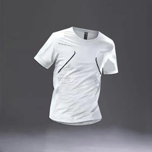 Otoño fino ocio impreso hielo seda deportes conjunto hombres cuello manga corta cintura elástica pantalones cortos correr secado rápido chándal - Product Image 6