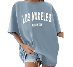 Camiseta de estilo veraniego de gran tamaño OEM para mujer Logotipo gráfico impreso personalizado en tela de algodón suelta Eco-Friendly - Product Image 3