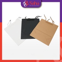 Bolsas de Papel Kraft Reciclado Biodegradable de Lujo OEM, con Ventanas Cuadradas, Impresión Offset, Color/Logotipo Personalizado, Tamaño Personalizable