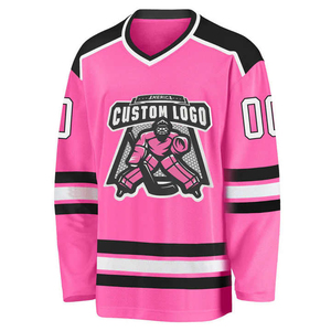 Maillots de hockey sur glace respirants avec impression de logo personnalisé, couleurs personnalisées, 100% polyester, service OEM, vêtements d'équipe - Product Image 2