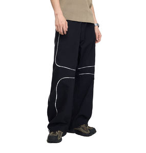 Pantalones de chándal personalizados para hombre, de nailon, de alta calidad, con efecto lavado, estilo jogger, acampanados, holgados, cortavientos, con efecto desgastado y de pierna ancha 2026 - Product Image 5