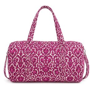 Bolsa de Viaje Acolchada de Algodón Ecológico Hecha a Mano con Estampado Floral, Bolsa de Fin de Semana de Lujo de Gran Capacidad con Correa Ajustable - Product Image 1
