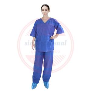Uniforme d'hôpital de combinaison de gommage médical non tissé \ uniforme d'infirmière chirurgical non tissé de qualité supérieure avec des poches - Product Image 3